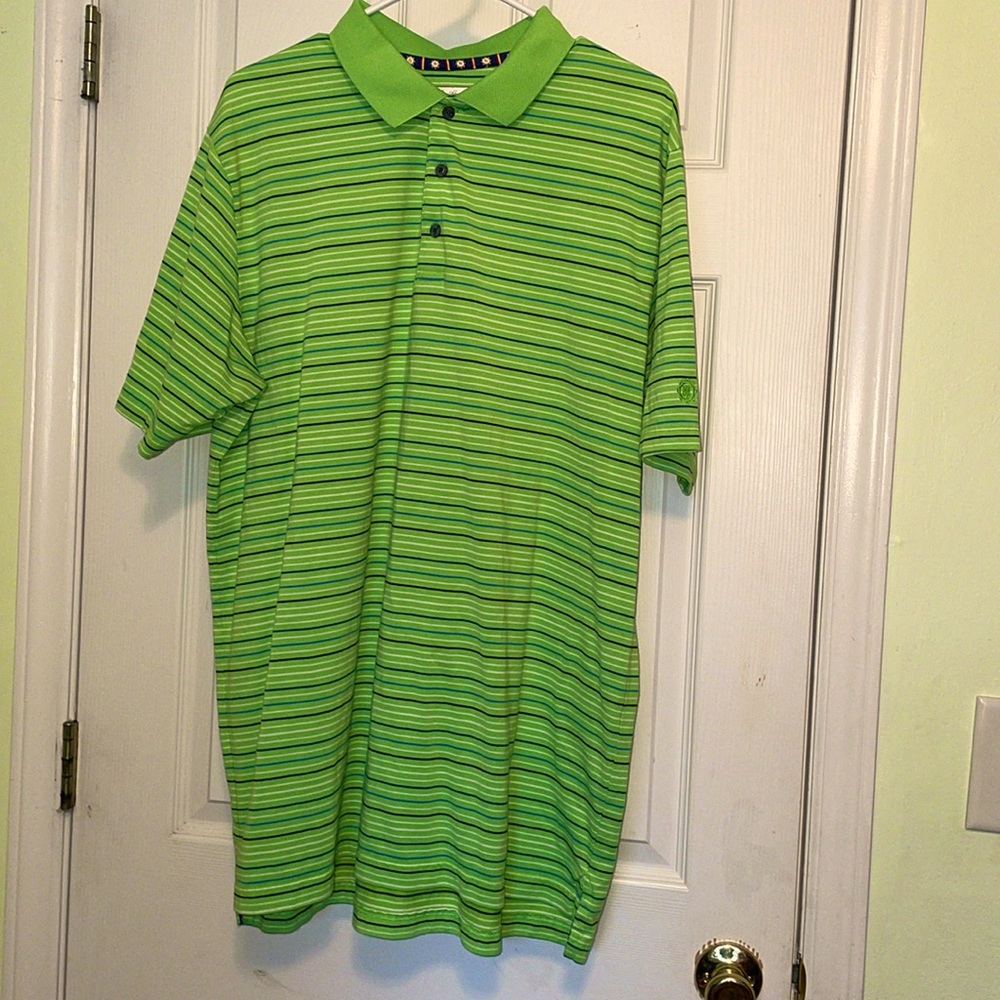 3/$10 Ben Logan Polo Shirt Size XL Green White Black Navy Light Blue Nice Colors